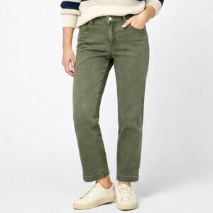 Everlane Olive Green Straight Leg Pants Size 4 High Rise Utility Crop 25” Inseam